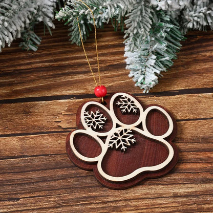 Christmas Dog Paw Ornament