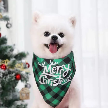 Merry Christmas Adjustable Pet Bandanas | Supplies Comfortable Pet Costume for Dogs Bunnies Pets Cats