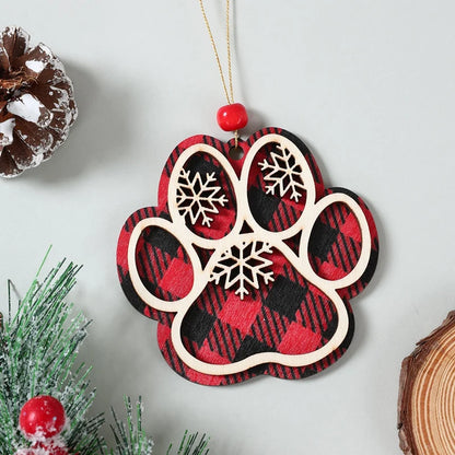 Christmas Dog Paw Ornament