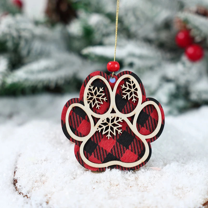 Christmas Dog Paw Ornament