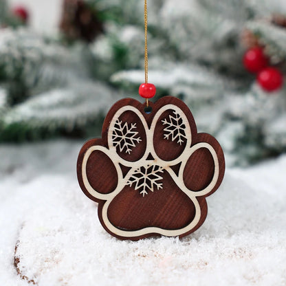 Christmas Dog Paw Ornament