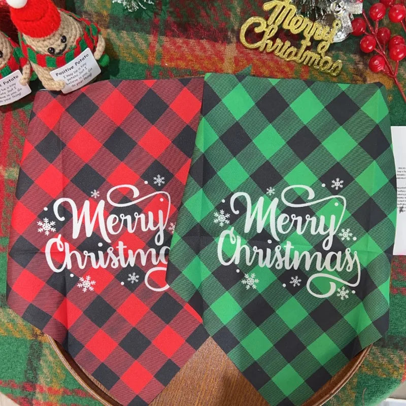 Merry Christmas Adjustable Pet Bandanas | Supplies Comfortable Pet Costume for Dogs Bunnies Pets Cats