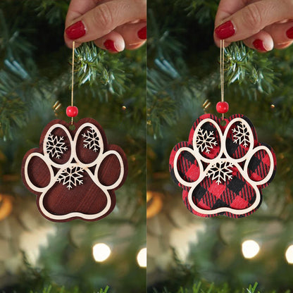 Christmas Dog Paw Ornament