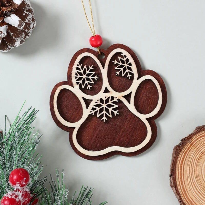 Christmas Dog Paw Ornament